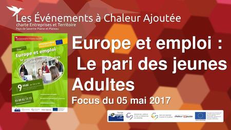 Europe et emploi : Le pari des jeunes Adultes Focus du 05 mai 2017