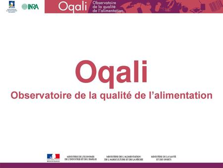 Oqali Observatoire de la qualité de l’alimentation