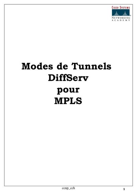 Modes de Tunnels DiffServ pour MPLS