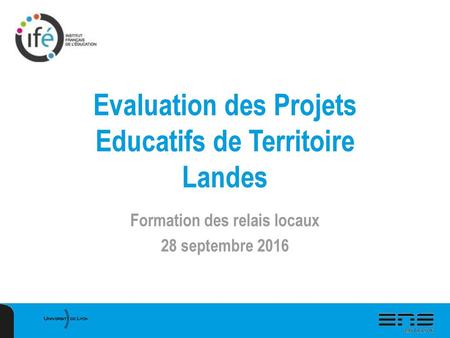 Evaluation des Projets Educatifs de Territoire Landes