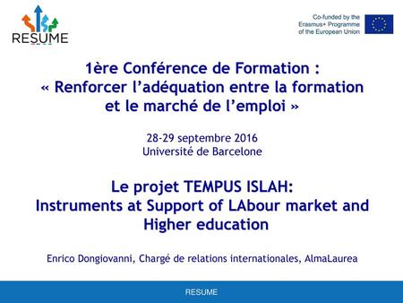 1ère Conférence de Formation :