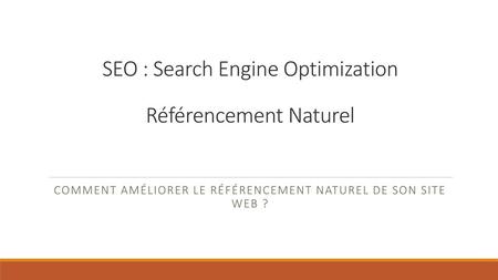 SEO : Search Engine Optimization Référencement Naturel