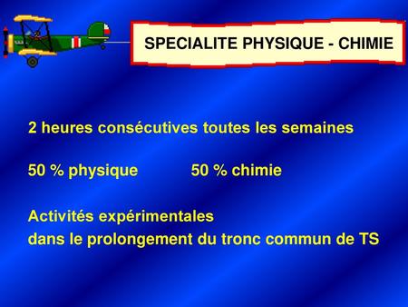SPECIALITE PHYSIQUE - CHIMIE