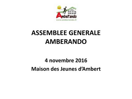 ASSEMBLEE GENERALE AMBERANDO