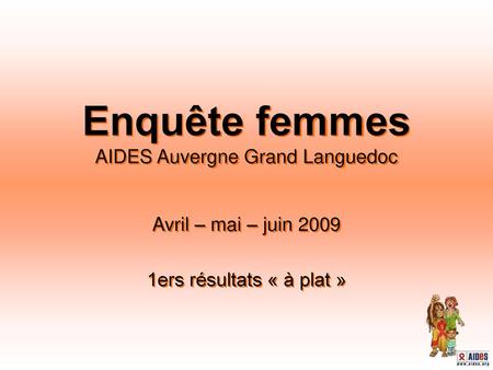 Enquête femmes AIDES Auvergne Grand Languedoc