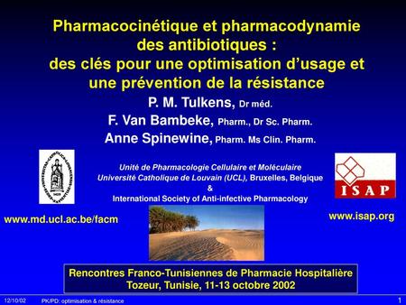 Pharmacocinétique et pharmacodynamie des antibiotiques :