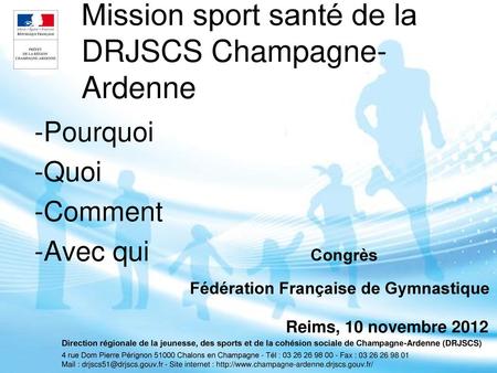 Mission sport santé de la DRJSCS Champagne-Ardenne