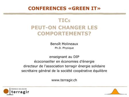 CONFERENCES «GREEN IT»