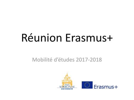 Réunion Erasmus+ Mobilité d’études 2017-2018.