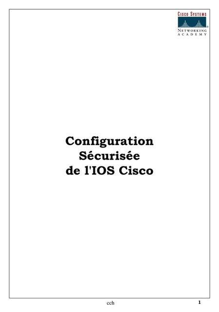 Configuration Sécurisée de l'IOS Cisco