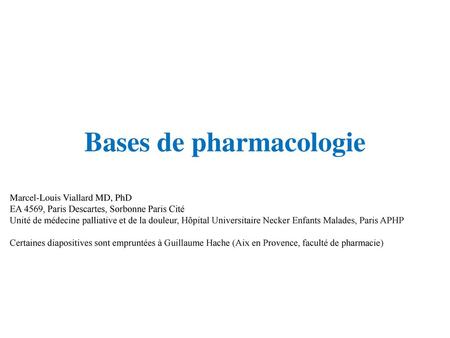 Bases de pharmacologie