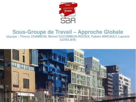 Sous-Groupe de Travail – Approche Globale (équipe : Thierry CHAMBON, Michel DUCOMMUN-RICOUX, Fabien BRICAULT, Laurent CUVELIER)