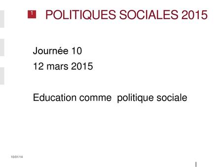 Politiques sociales 2015 Journée mars 2015