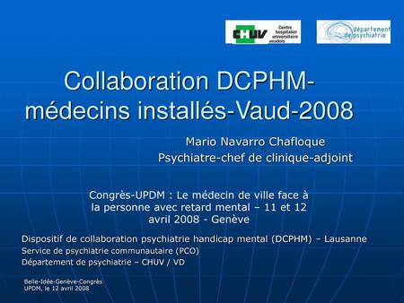 Collaboration DCPHM-médecins installés-Vaud-2008
