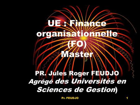 UE : Finance organisationnelle (FO) Master PR