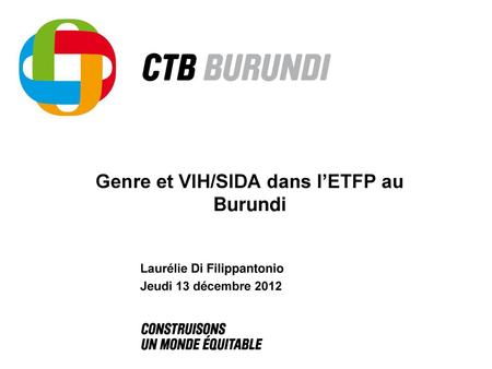 Genre et VIH/SIDA dans l’ETFP au Burundi
