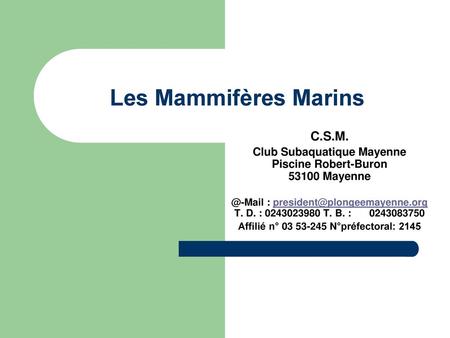 Les Mammifères Marins C.S.M.