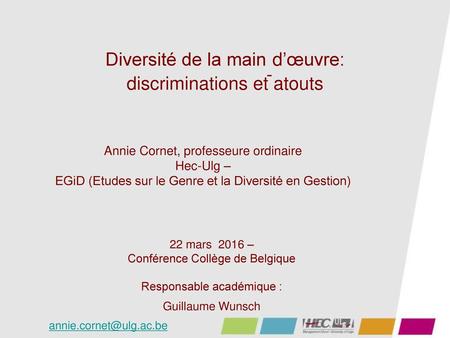 Diversité de la main-d’œuvre: discriminations et atouts