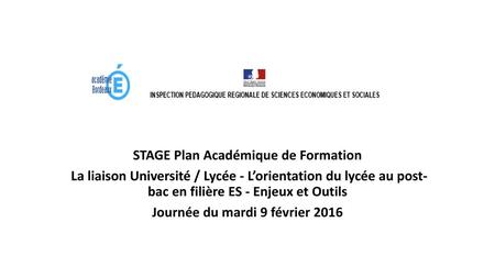 STAGE Plan Académique de Formation