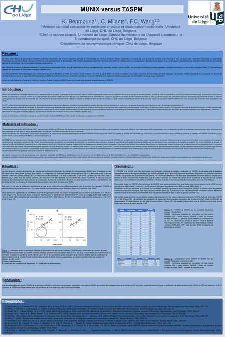 MUNIX versus TASPM K. Benmouna1 , C. Milants1, F.C. Wang2,3 Résumé :