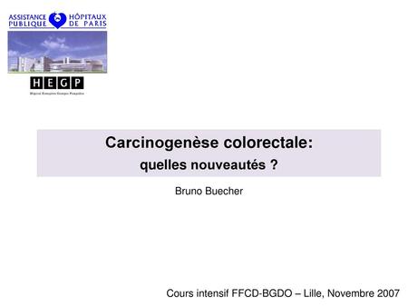 Carcinogenèse colorectale: