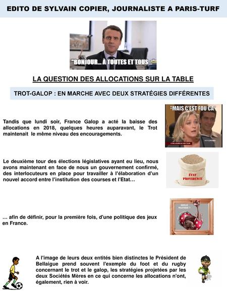 LA QUESTION DES ALLOCATIONS SUR LA TABLE