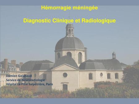 Diagnostic Clinique et Radiologique