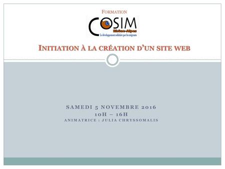 Formation Initiation à la création d’un site web