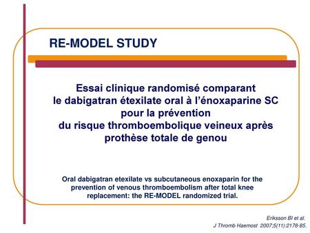 RE-MODEL Study Essai clinique randomisé comparant