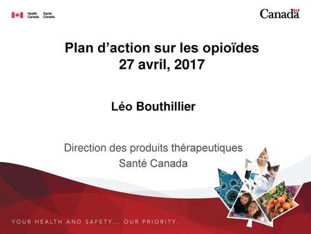 Plan d’action sur les opioïdes 27 avril, 2017
