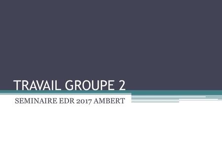 TRAVAIL GROUPE 2 SEMINAIRE EDR 2017 AMBERT.