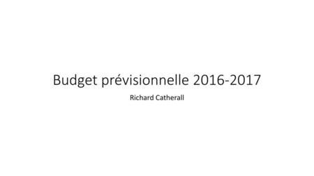 Budget prévisionnelle