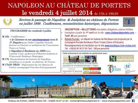 Revivez le passage de Napoléon  & Joséphine au château de Portets