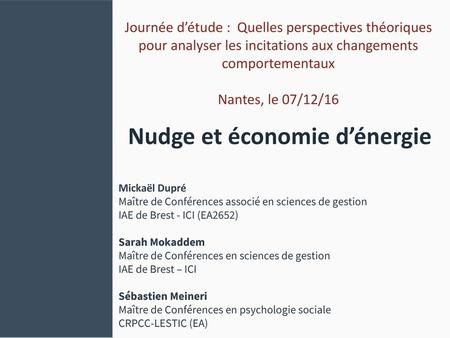 Nudge et économie d’énergie