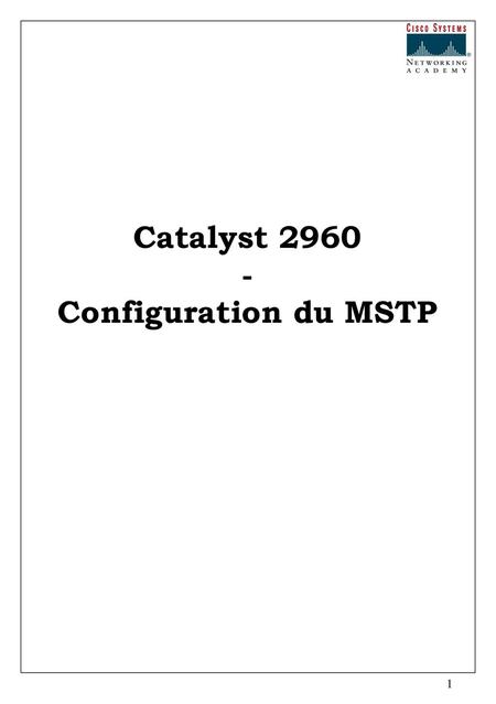 Catalyst 2960 - Configuration du MSTP.
