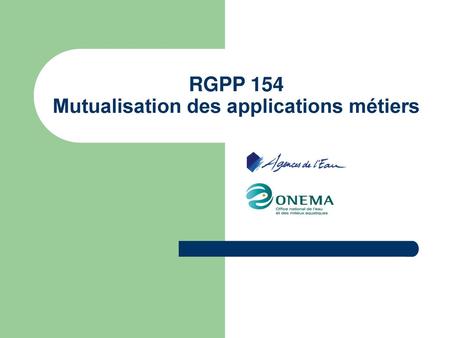 RGPP 154 Mutualisation des applications métiers