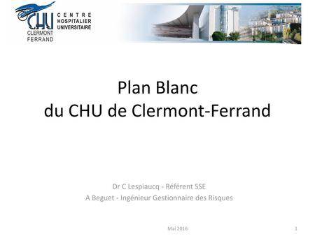 Plan Blanc du CHU de Clermont-Ferrand