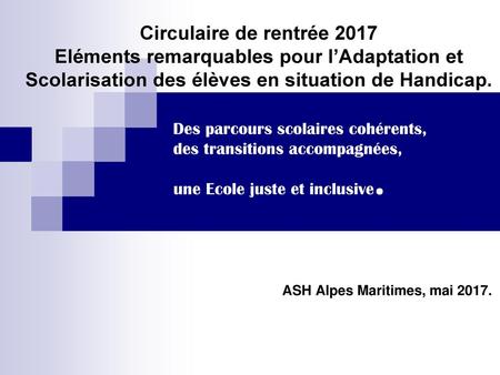 ASH Alpes Maritimes, mai 2017.