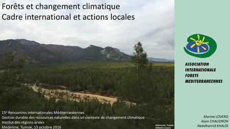 Forêts et changement climatique Cadre international et actions locales
