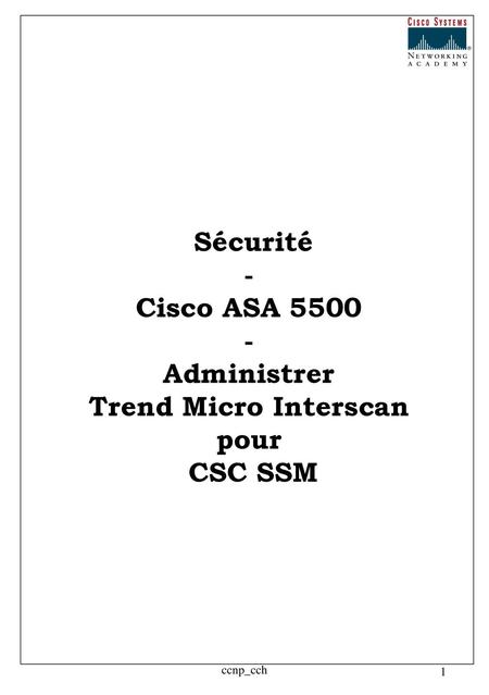 Sécurité - Cisco ASA Administrer Trend Micro Interscan