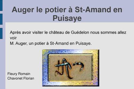 Auger le potier à St-Amand en Puisaye