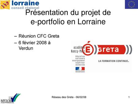 Présentation du projet de e-portfolio en Lorraine
