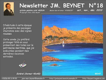 Newsletter JM. BEYNET N°18