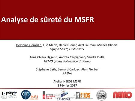 Analyse de sûreté du MSFR