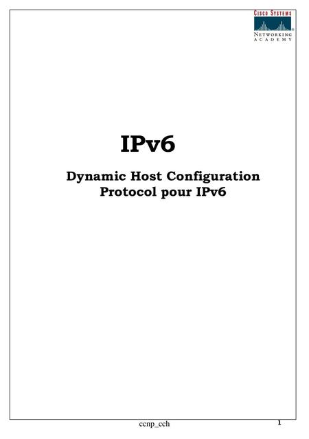 Dynamic Host Configuration Protocol pour IPv6