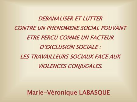 Marie-Véronique LABASQUE