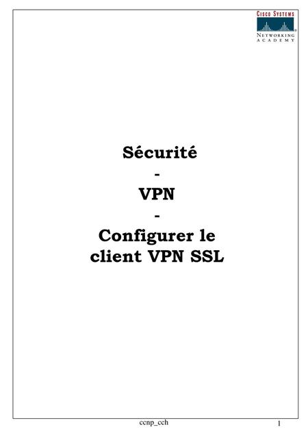 Sécurité - VPN - Configurer le client VPN SSL