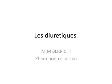 M.M BERRICHI Pharmacien clinicien