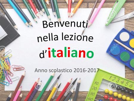 Benvenuti nella lezione d’italiano