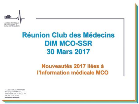 Réunion Club des Médecins DIM MCO-SSR 30 Mars 2017